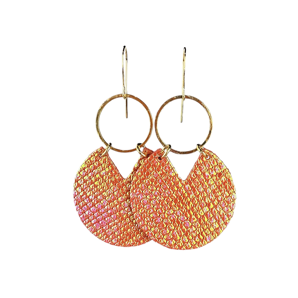 Sunkist Shimmer Stella Leather Earrings - Eleven10Leather and Designs