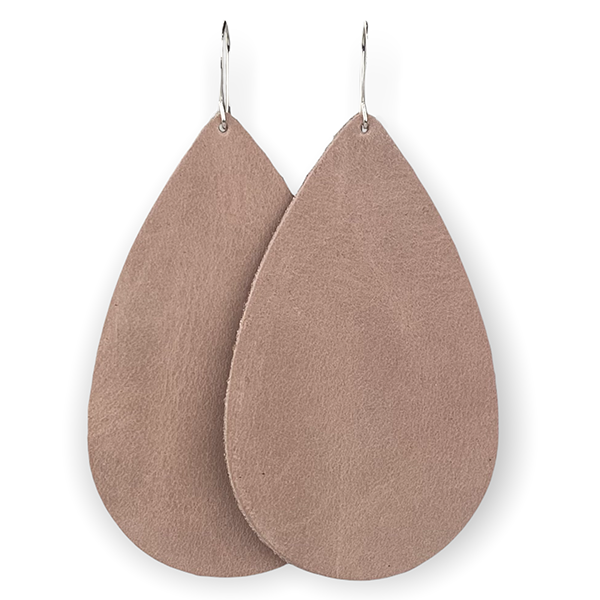 Fawn Teardrop Leather Earrings - Eleven10Leather and Designs