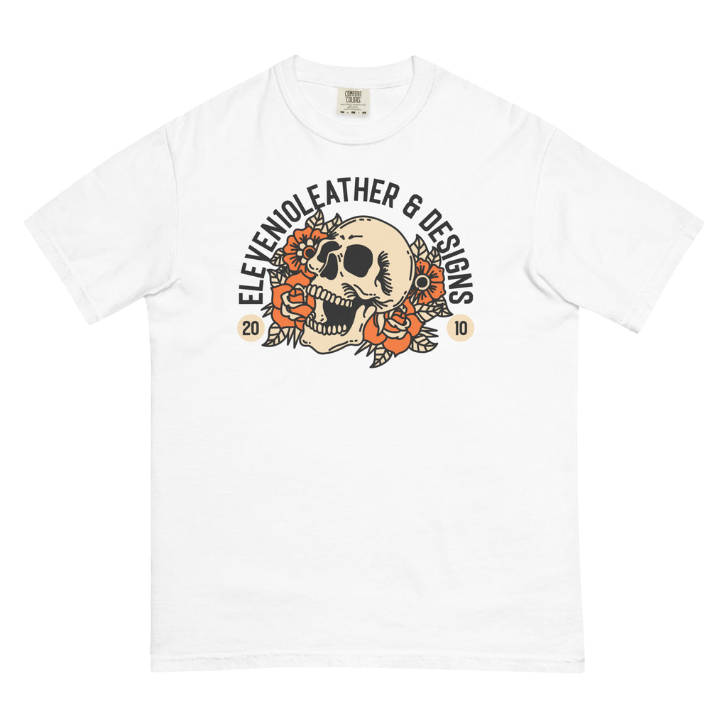 Eleven10Leather Floral Skull T-Shirt - Eleven10Leather and Designs