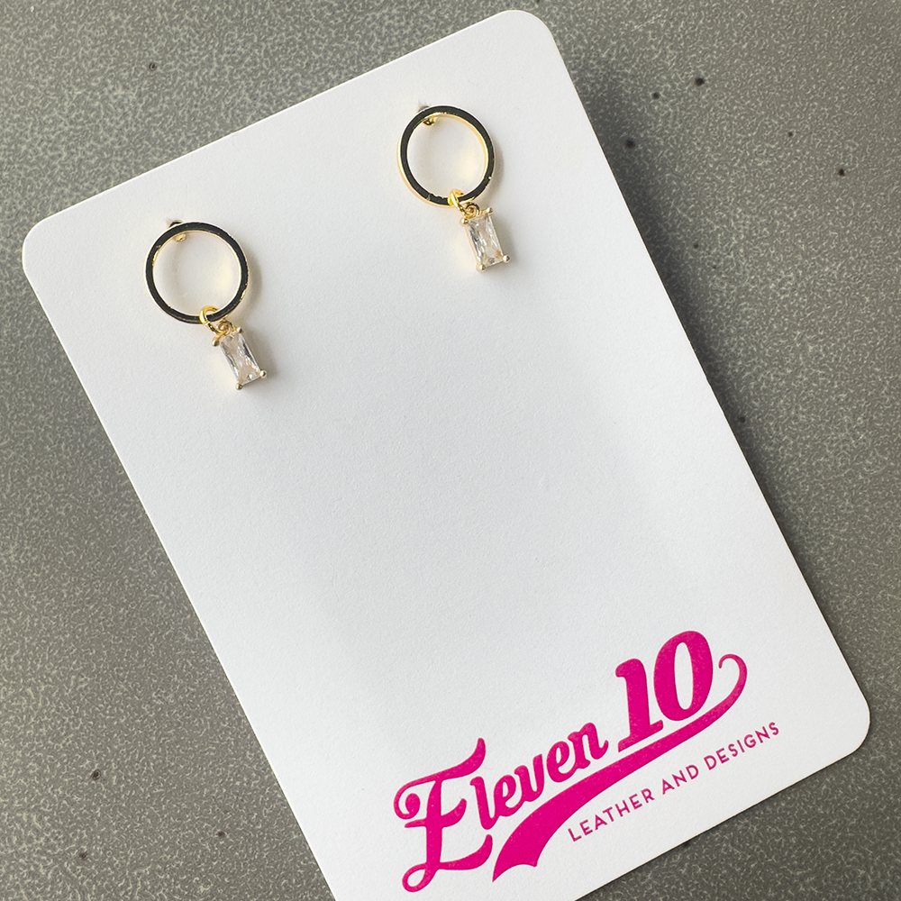 Dainty Gold Circle Studs - Eleven10Leather and Designs