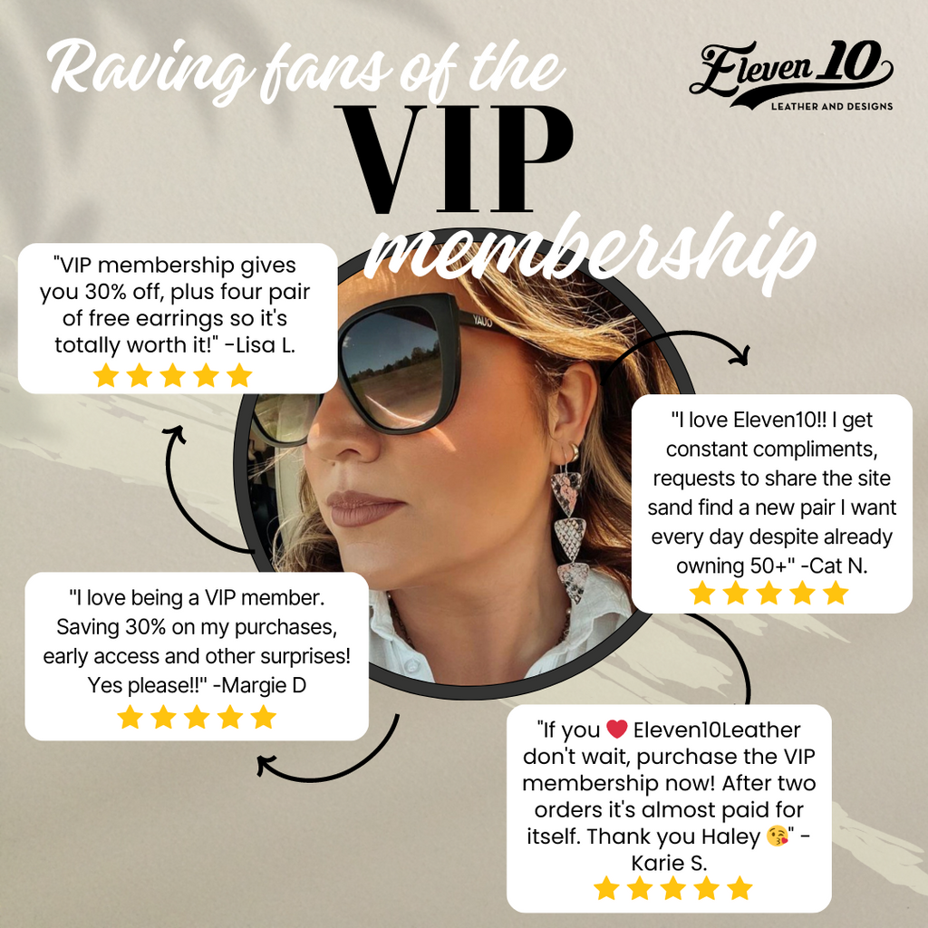 Eleven10VIP Membership - MUST use code VIP at checkout - Eleven10Leather and Designs