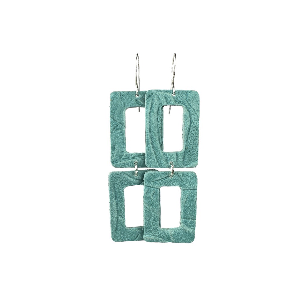 Aqua Western Sloane Leather Earrings - Eleven10Leather and Designs