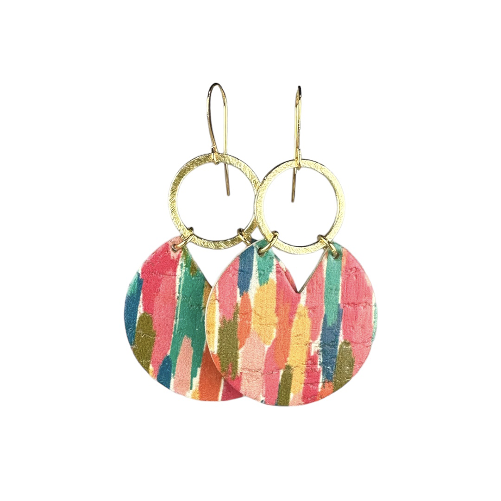 Artists Palette Stella Cork Earrings - Eleven10Leather and Designs