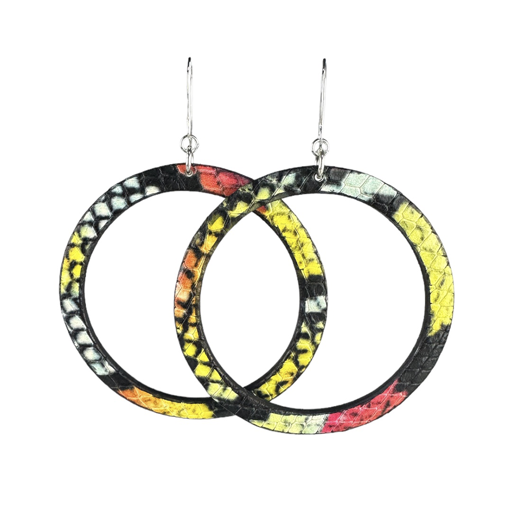 Aruba Hoop Leather Earrings - Eleven10Leather and Designs