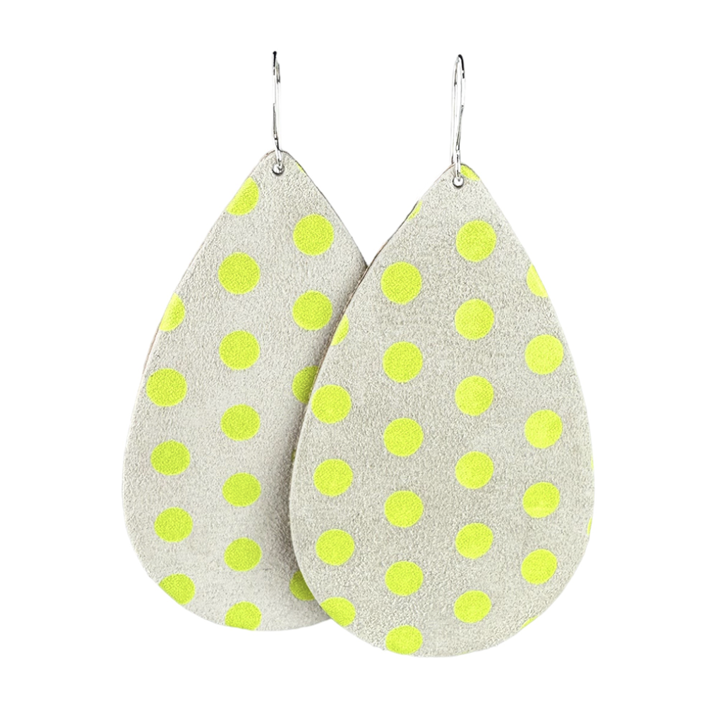 Bright Spot Teardrop Leather Earrings - Eleven10Leather and Designs