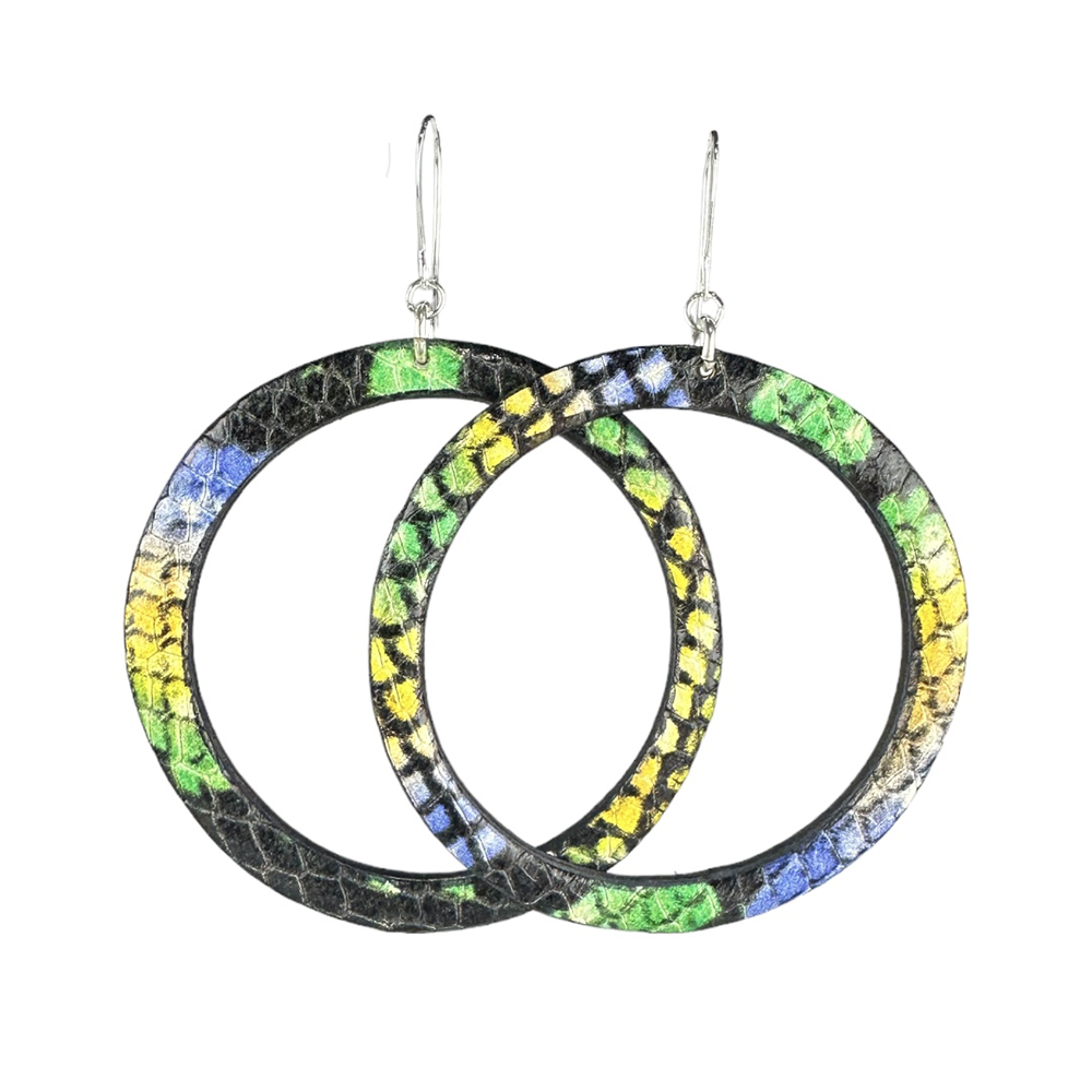 Capri Snake Hoop Leather Earrings - Eleven10Leather and Designs