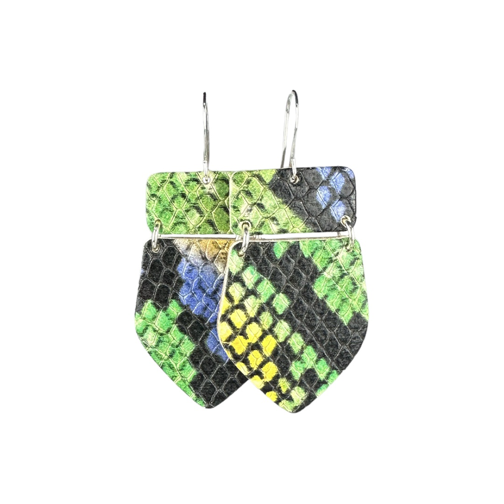 Capri Snake Maxi Leather Earrings - Eleven10Leather and Designs