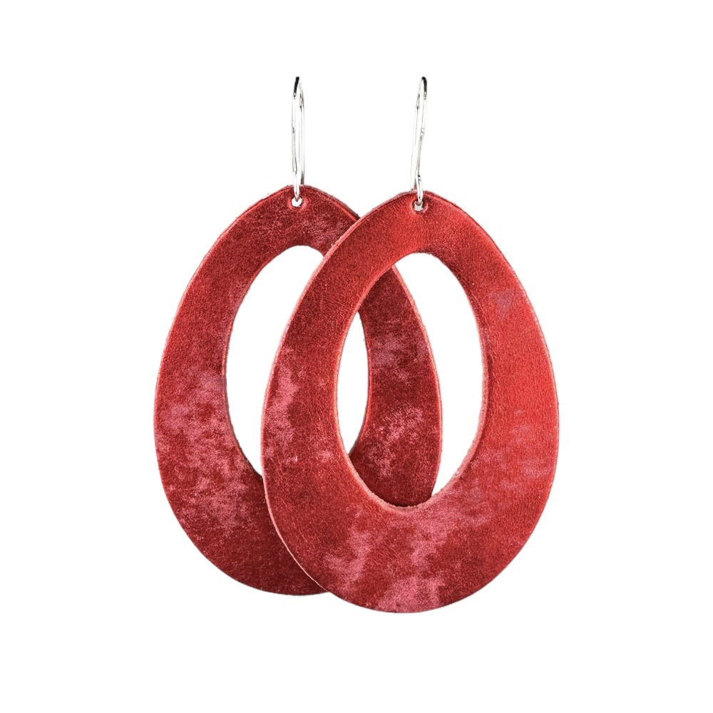 Cardinal Fallon Leather Earrings - Eleven10Leather and Designs