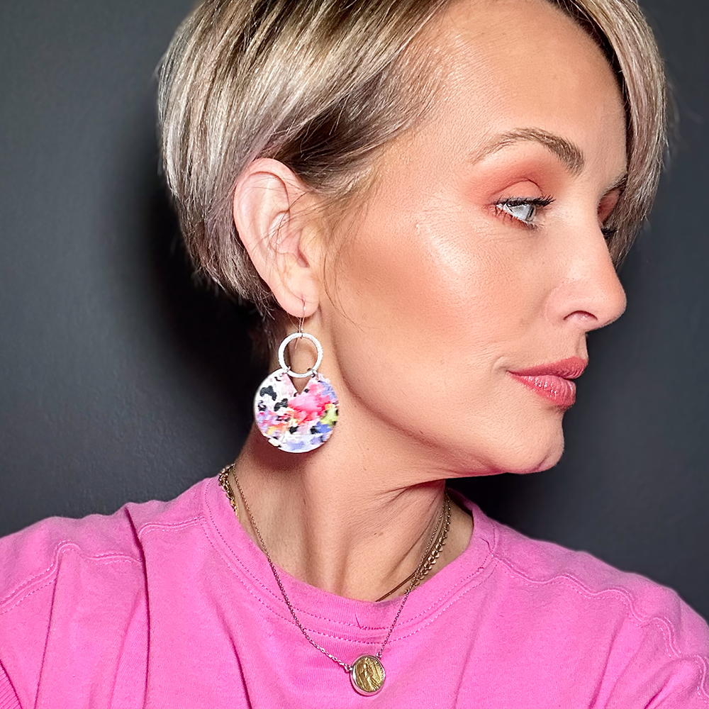 Colorful Safari Stella Cork Earrings - Eleven10Leather and Designs