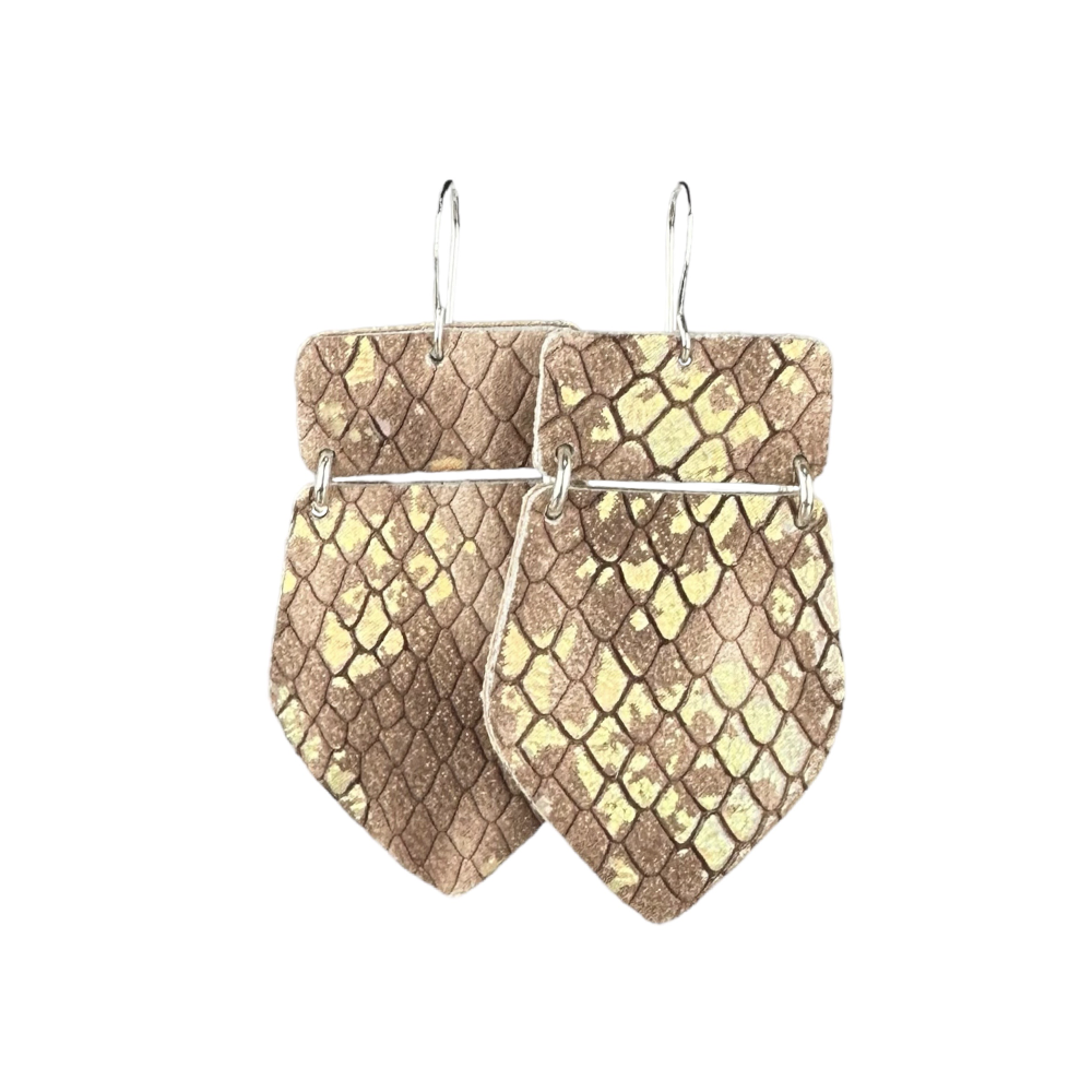 Copperhead Maxi Leather Earrings - Eleven10Leather and Designs