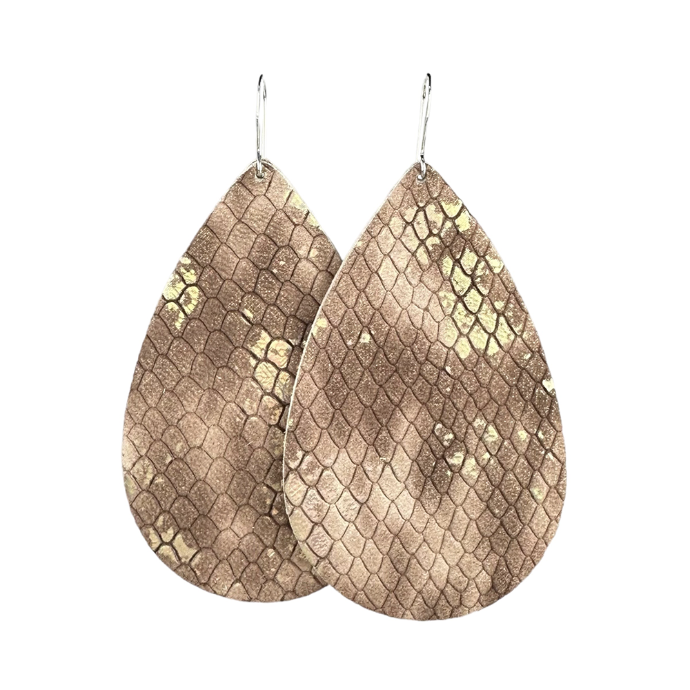 Copperhead Teardrop Leather Earrings - Eleven10Leather and Designs