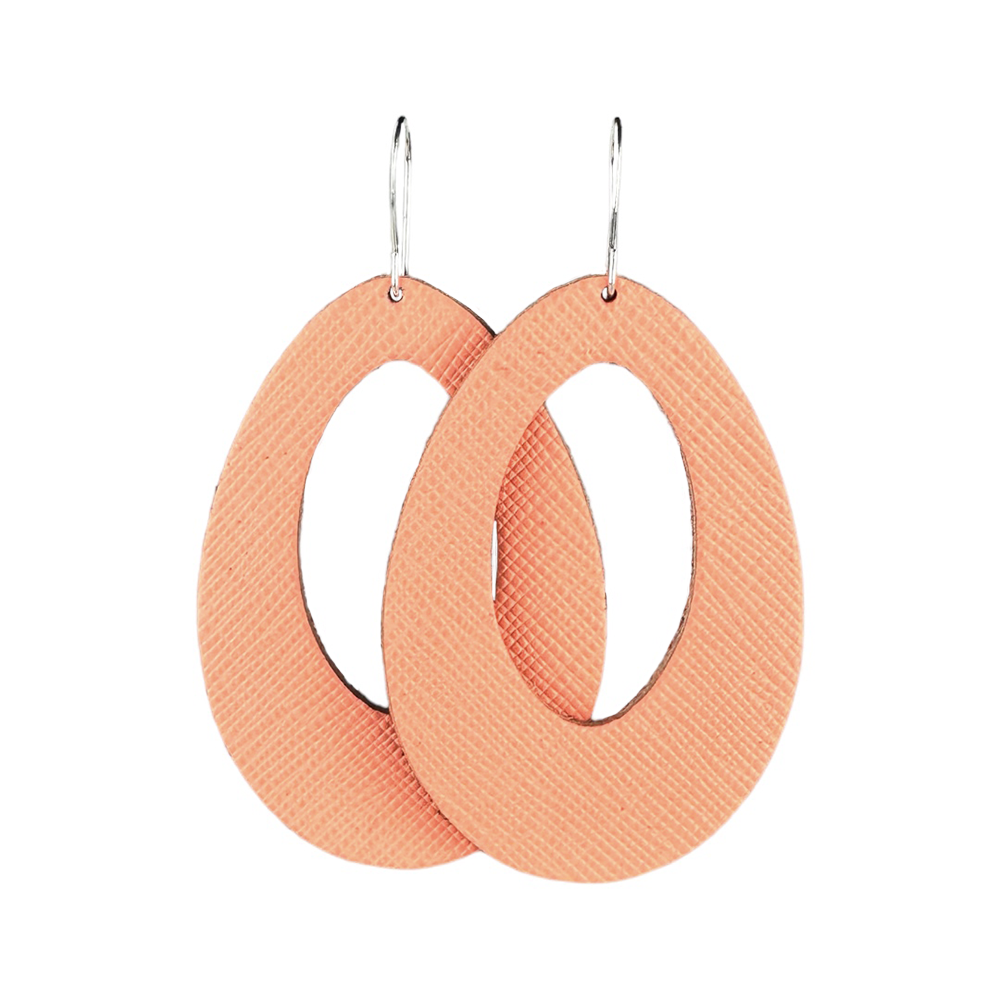 Electric Coral Fallon Leather Earrings - Eleven10Leather and Designs