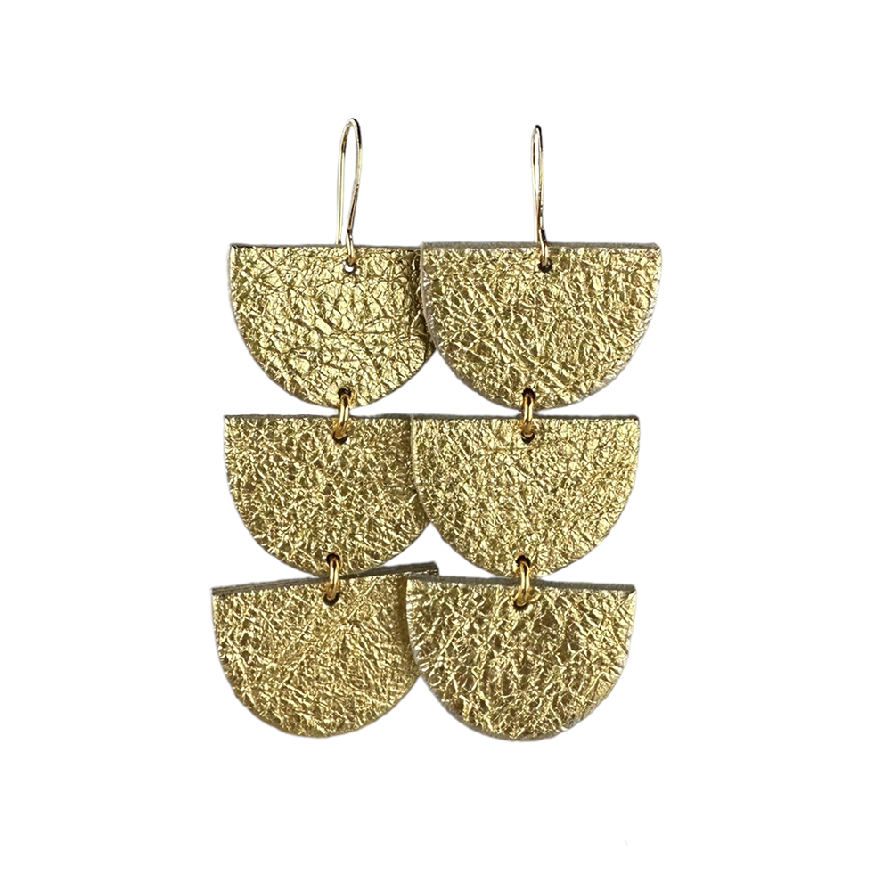 Golden Ticket Drip Leather Earrings - Eleven10Leather and Designs
