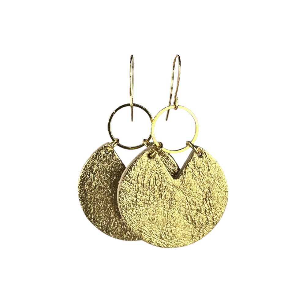 Golden Ticket Stella Leather Earrings - Eleven10Leather and Designs
