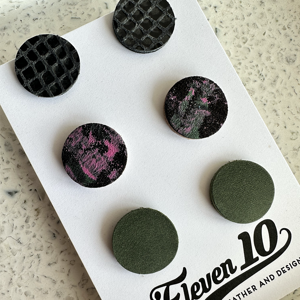 Rosemary Leather Stud Earrings - Eleven10Leather and Designs