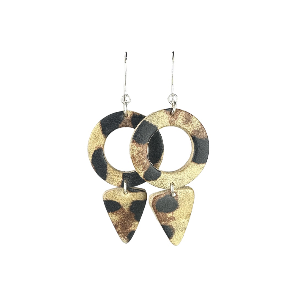 Leopard Leather Isla Leather Earrings - Eleven10Leather and Designs