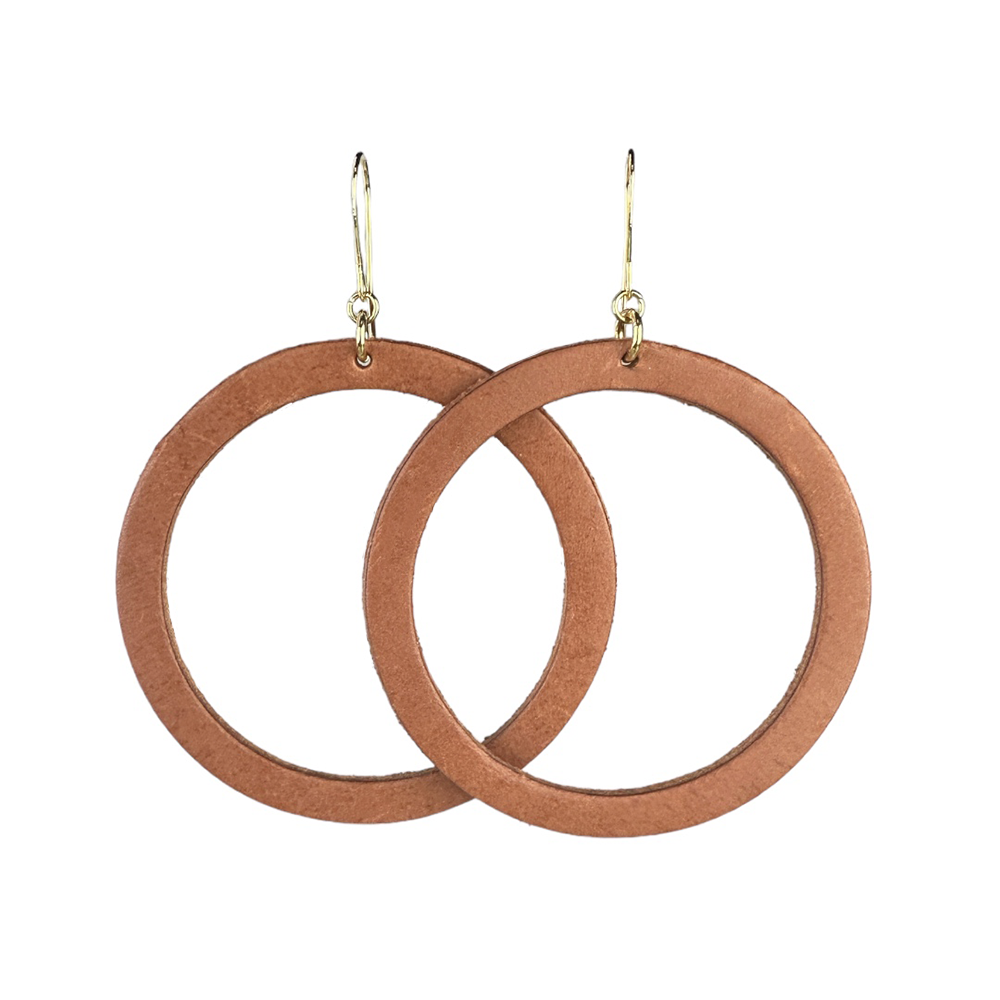 Sun Baked Hoop Leather Earrings - Eleven10Leather and Designs