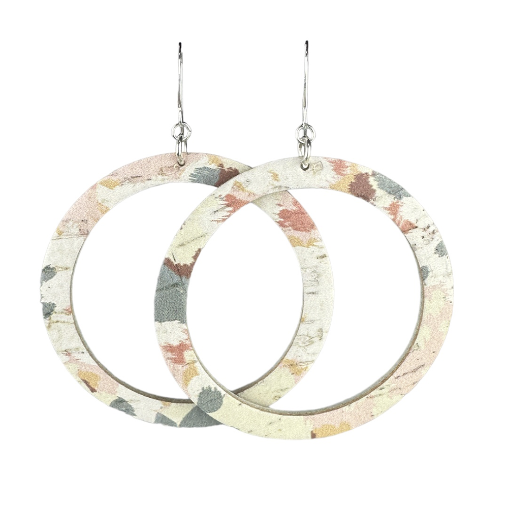 Autumn Wind Hoop Cork Earrings - Eleven10Leather and Designs