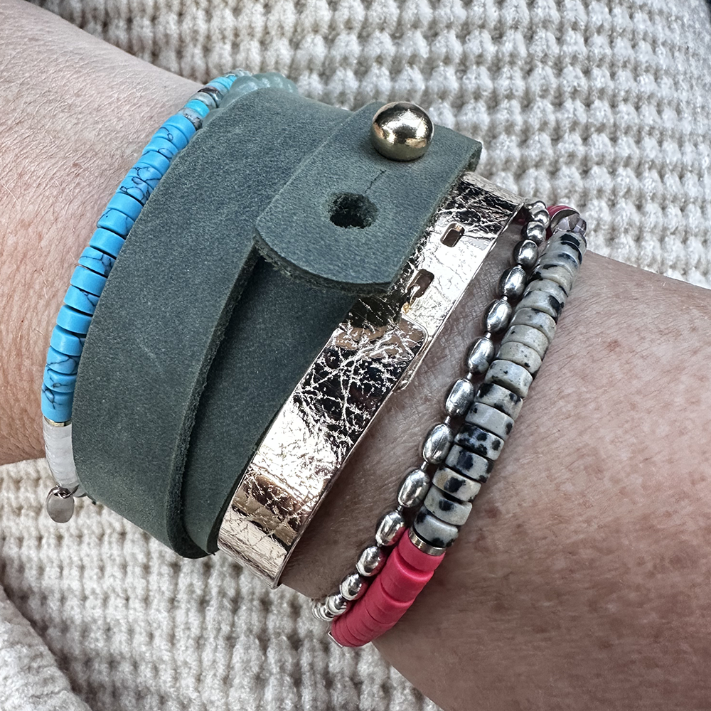 Rosemary Wrap Leather Bracelet - Eleven10Leather and Designs