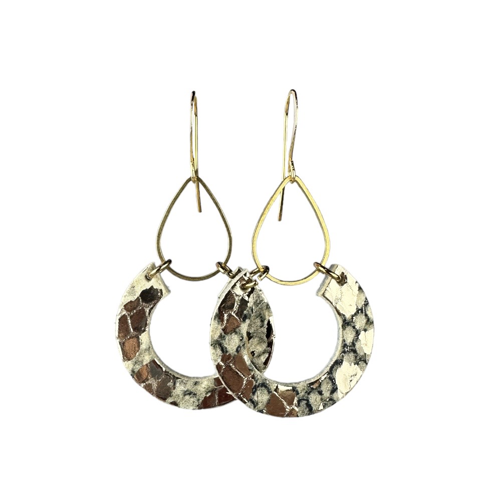 Wild Gold Billie Leather Earrings - Eleven10Leather and Designs