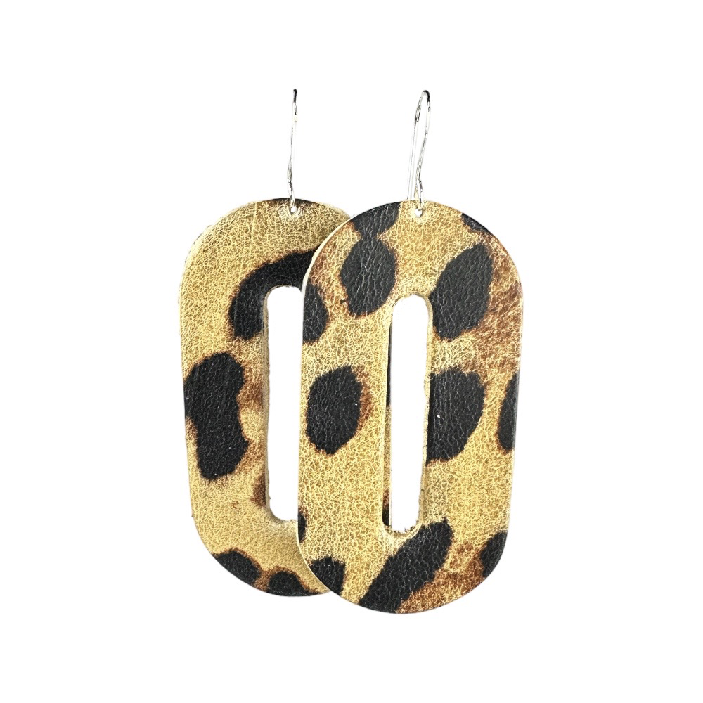 Leopard Coco Leather Earrings - Eleven10Leather and Designs
