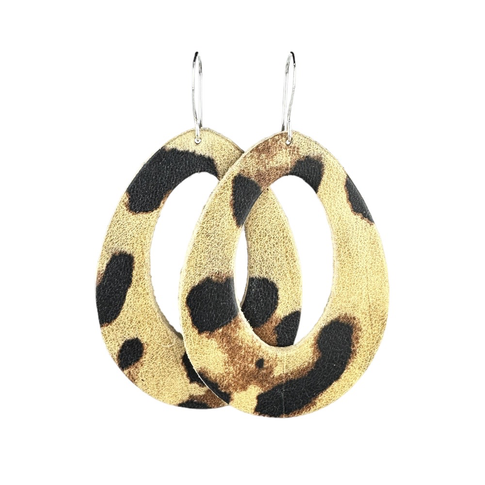 Leopard Fallon Leather Earrings - Eleven10Leather and Designs