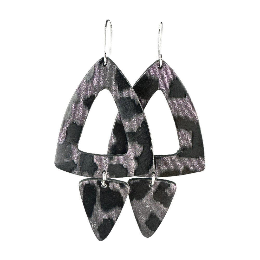 Luxe Leopard Roxanne Leather Earrings - Eleven10Leather and Designs