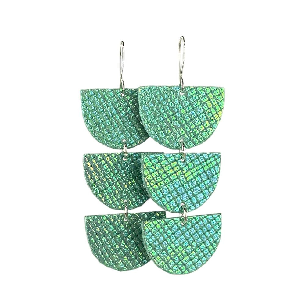Mermaid Tail Drip Leather Earrings - Eleven10Leather and Designs