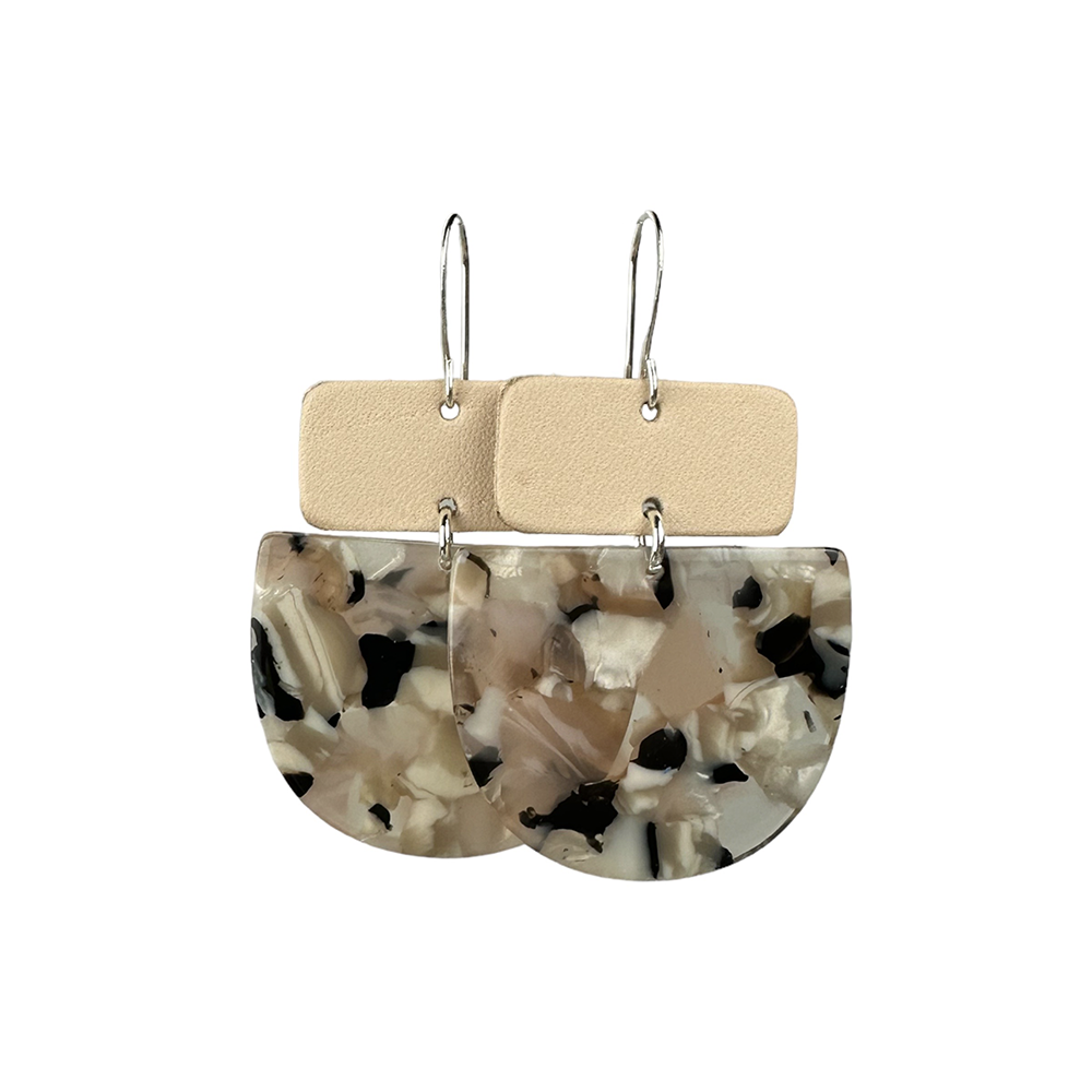 Nude Mosaic Sophie Leather Earrings - Eleven10Leather and Designs