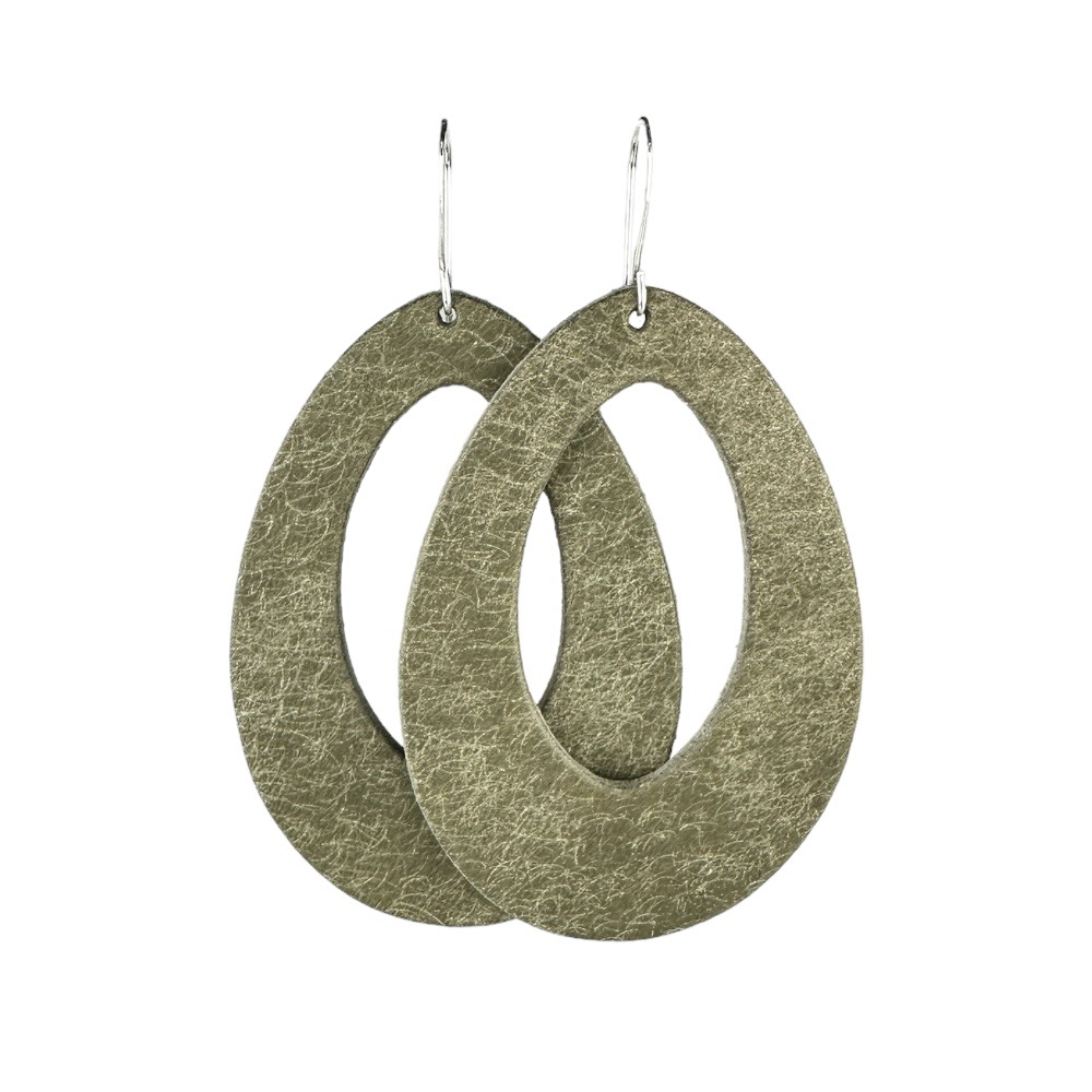 Olive Fallon Leather Earrings - Eleven10Leather and Designs