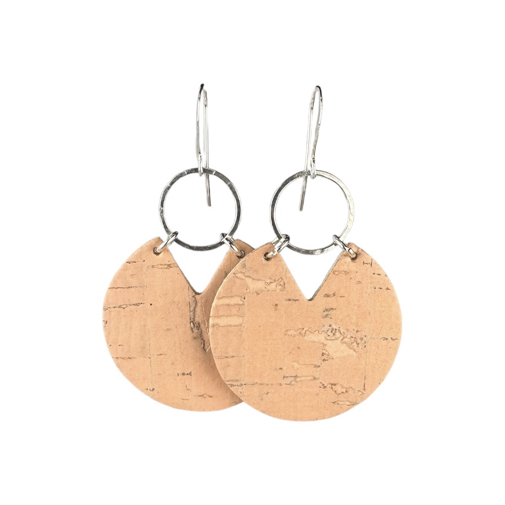 Peach Fuzz Stella Cork Earrings - Eleven10Leather and Designs