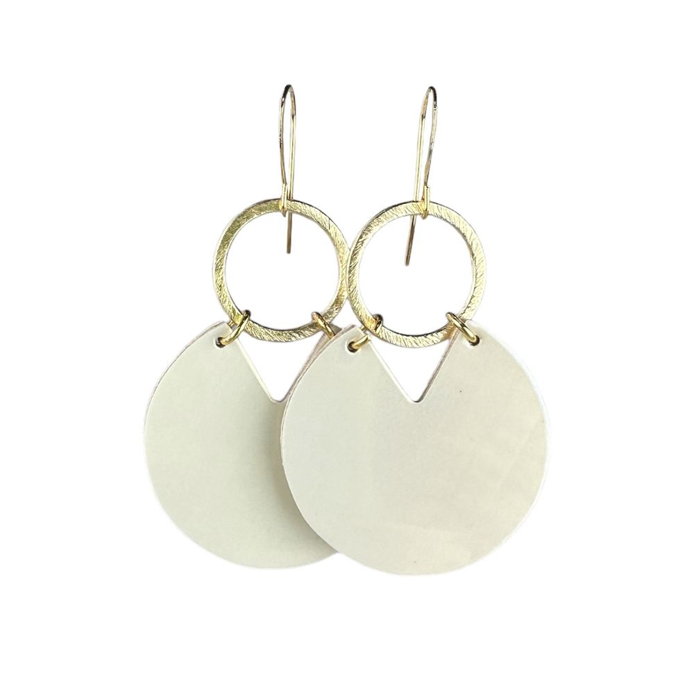 Pearlescent Stella Leather Earrings - Eleven10Leather and Designs