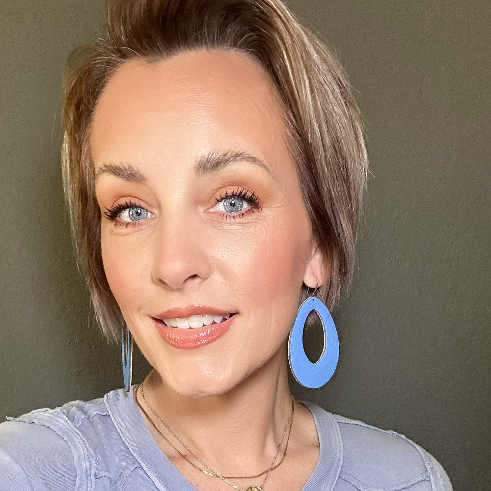 Periwinkle Fallon Leather Earrings - Eleven10Leather and Designs