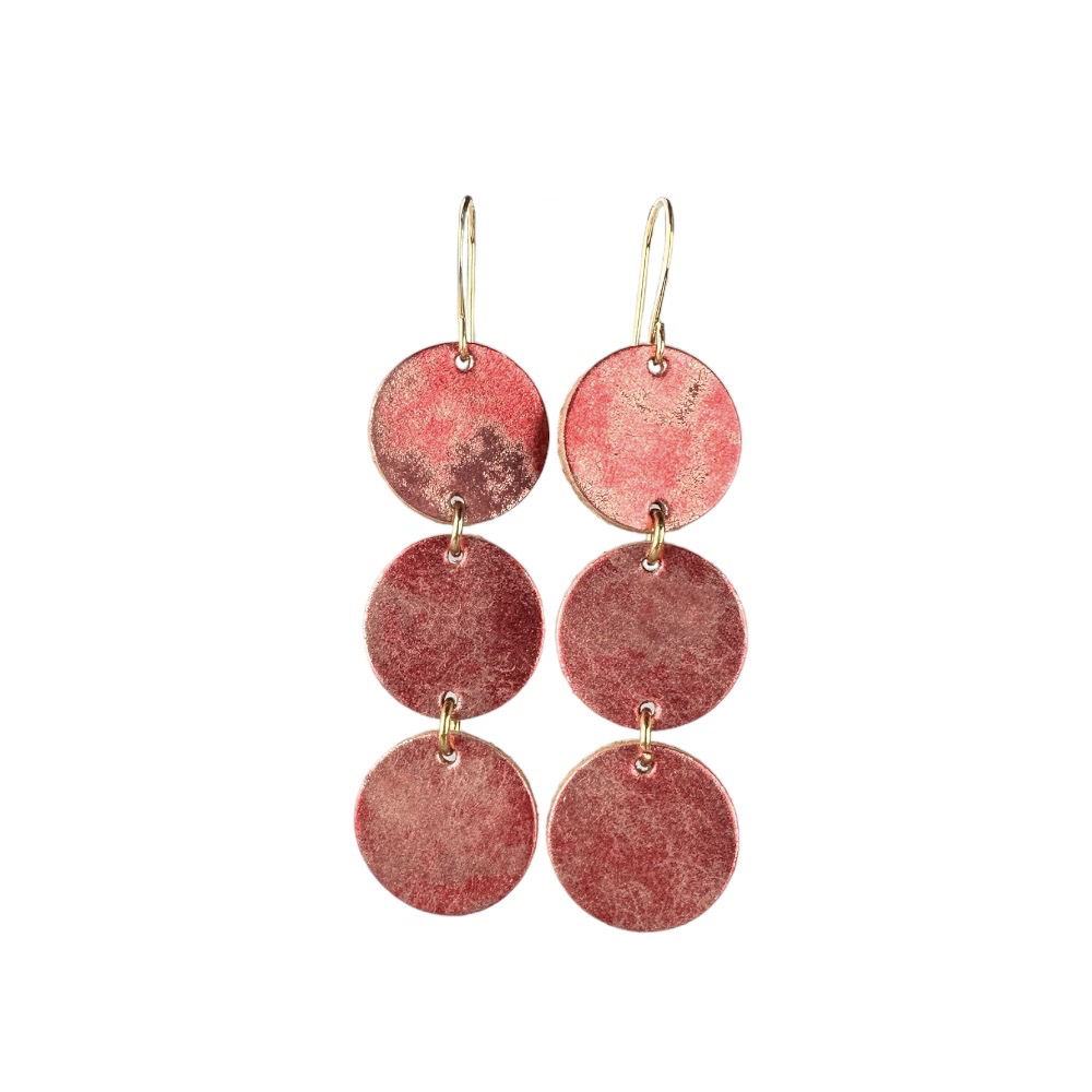 Pink Flame Mini Nova Leather Earrings - Eleven10Leather and Designs