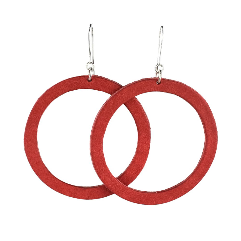 Salsa Hoop Leather Earrings - Eleven10Leather and Designs