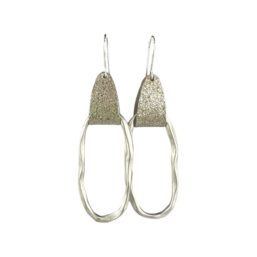 Oblong Silver Hoops - Eleven10Leather and Designs