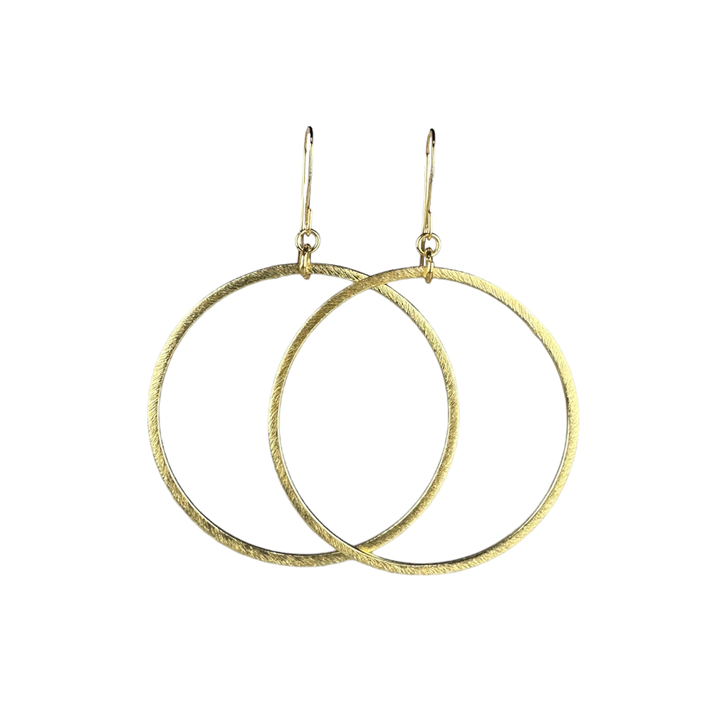 Simple Brushed Gold Hoop Earrings