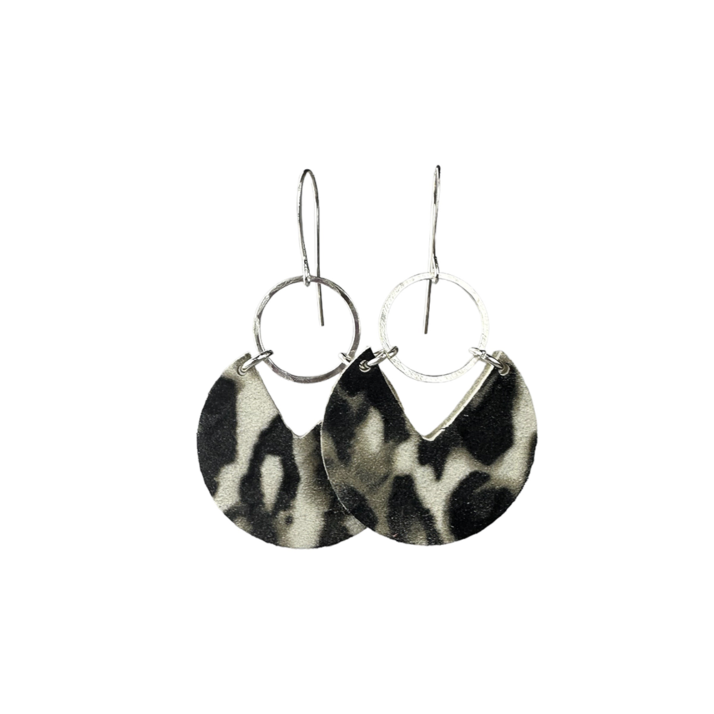 Smoky Leopard Stella Leather Earrings - Eleven10Leather and Designs