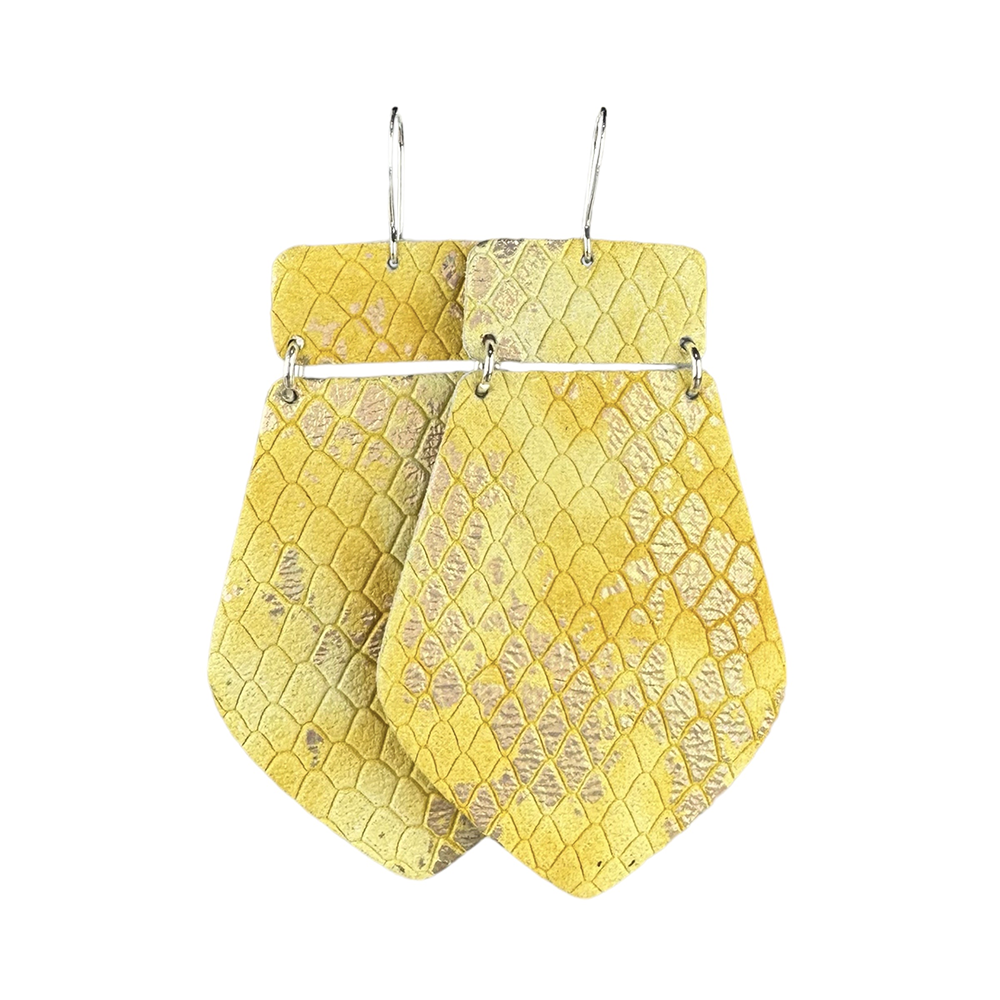 Sunny Snake Maxi  Leather Earrings - Eleven10Leather and Designs