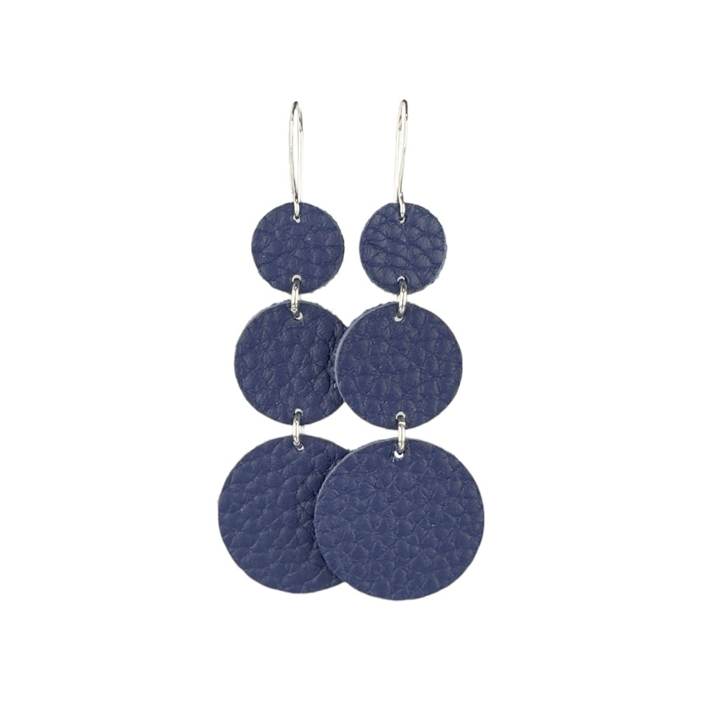 True Navy Nova Leather Earrings - Eleven10Leather and Designs