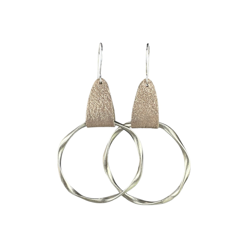Twisted Silver Hoops - Eleven10Leather and Designs