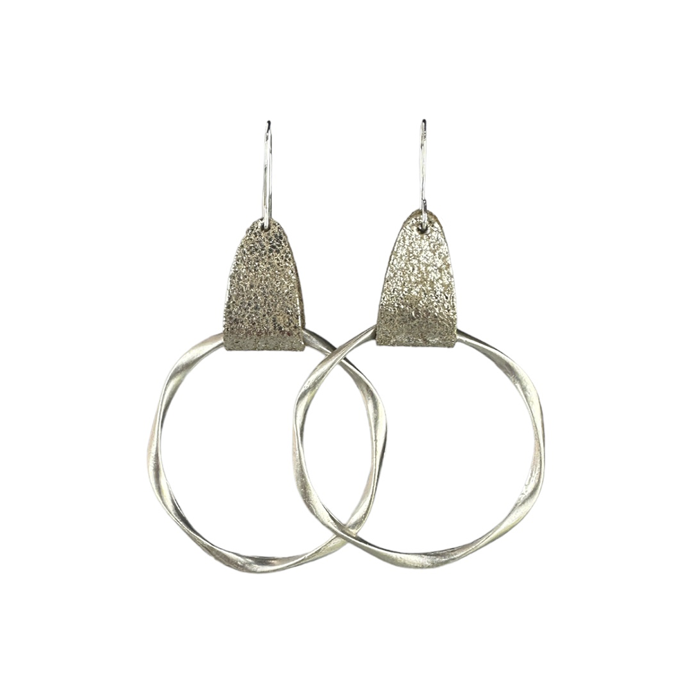 Twisted Silver Hoops - Eleven10Leather and Designs