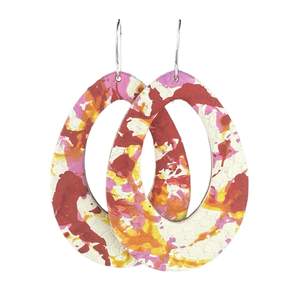 Vivid Splatter Fallon Leather Earrings - Eleven10Leather and Designs