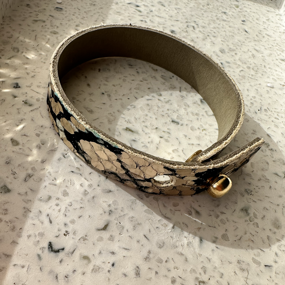 Wild Gold Leather Cuff Bracelet - Eleven10Leather and Designs