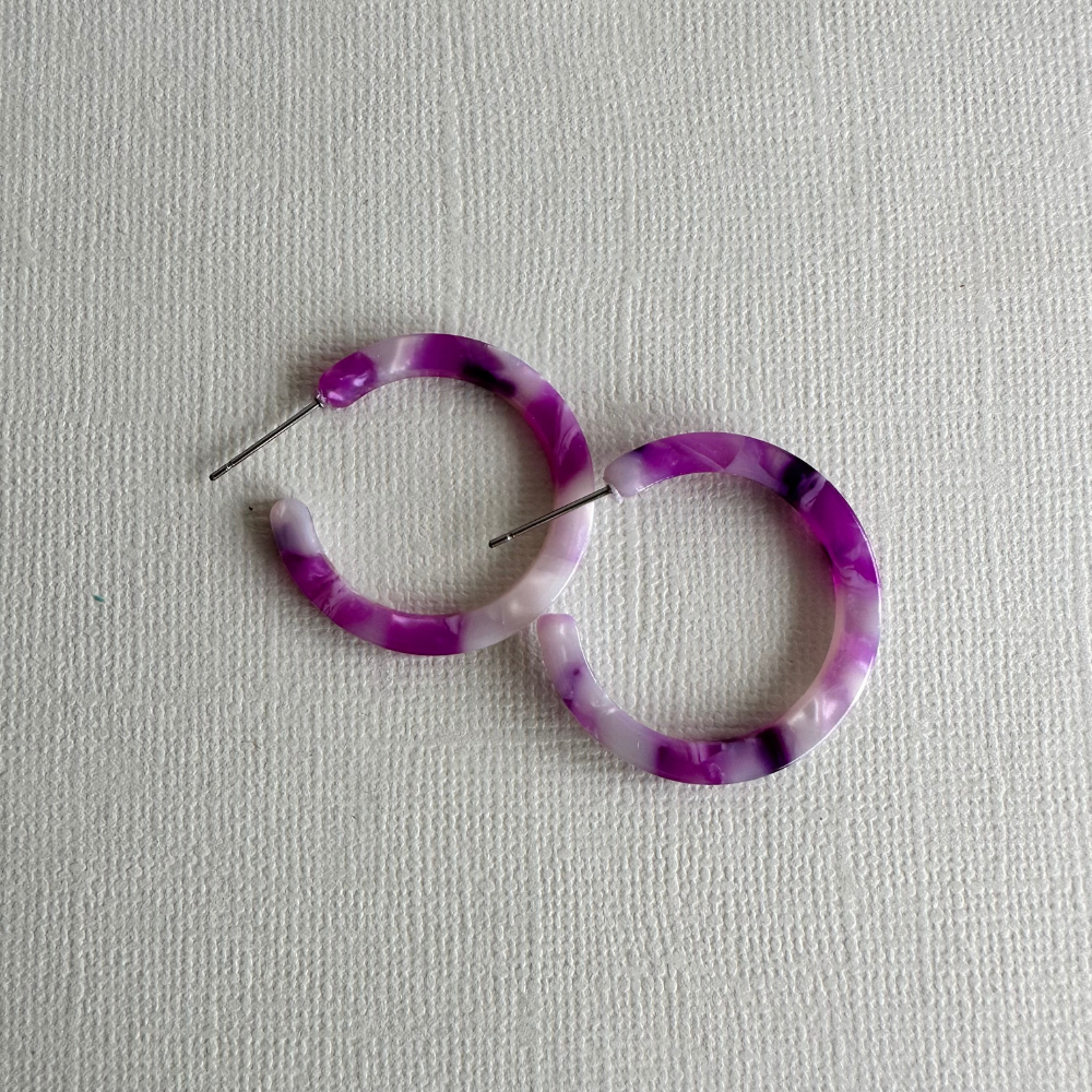 Magenta Hoops - Eleven10Leather and Designs