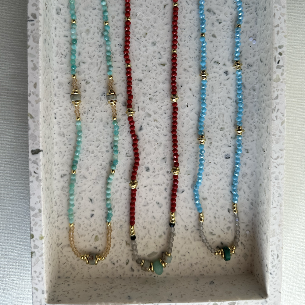 Amazonite Crystal Beaded Necklaces - Eleven10Leather and Designs