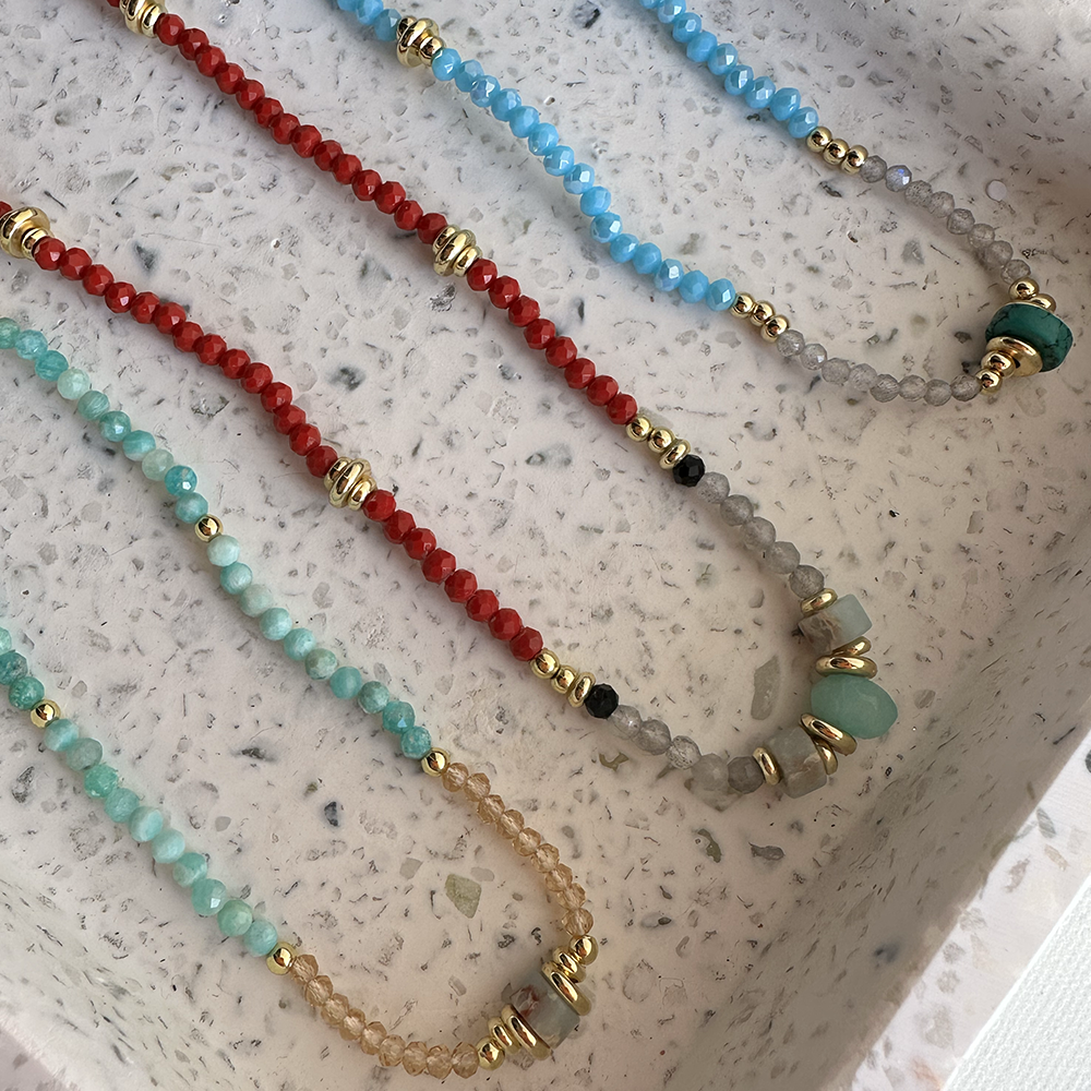 Amazonite Crystal Beaded Necklaces - Eleven10Leather and Designs