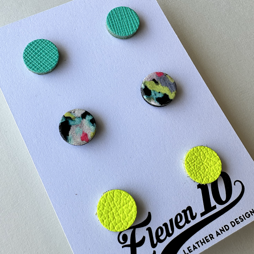 Fluorescent Leather Studs - Eleven10Leather and Designs