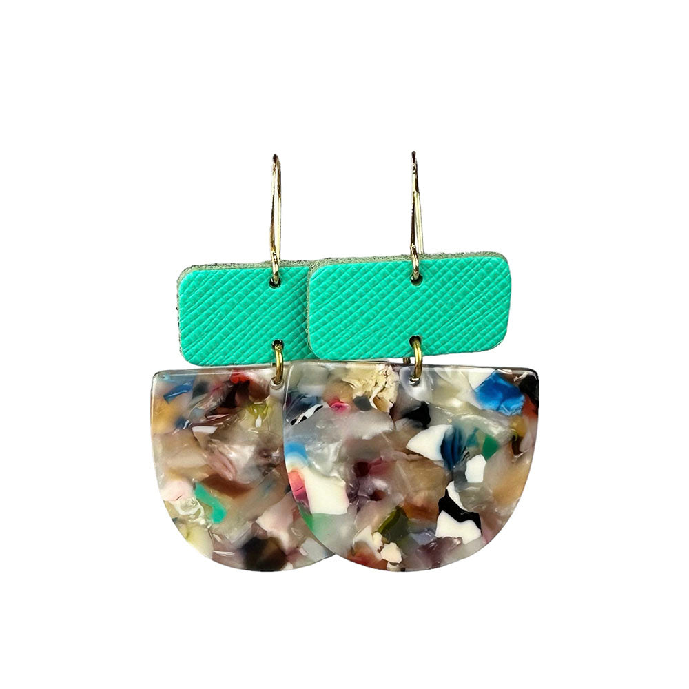 Light Mosaic Sophie Leather Earrings - Eleven10Leather and Designs