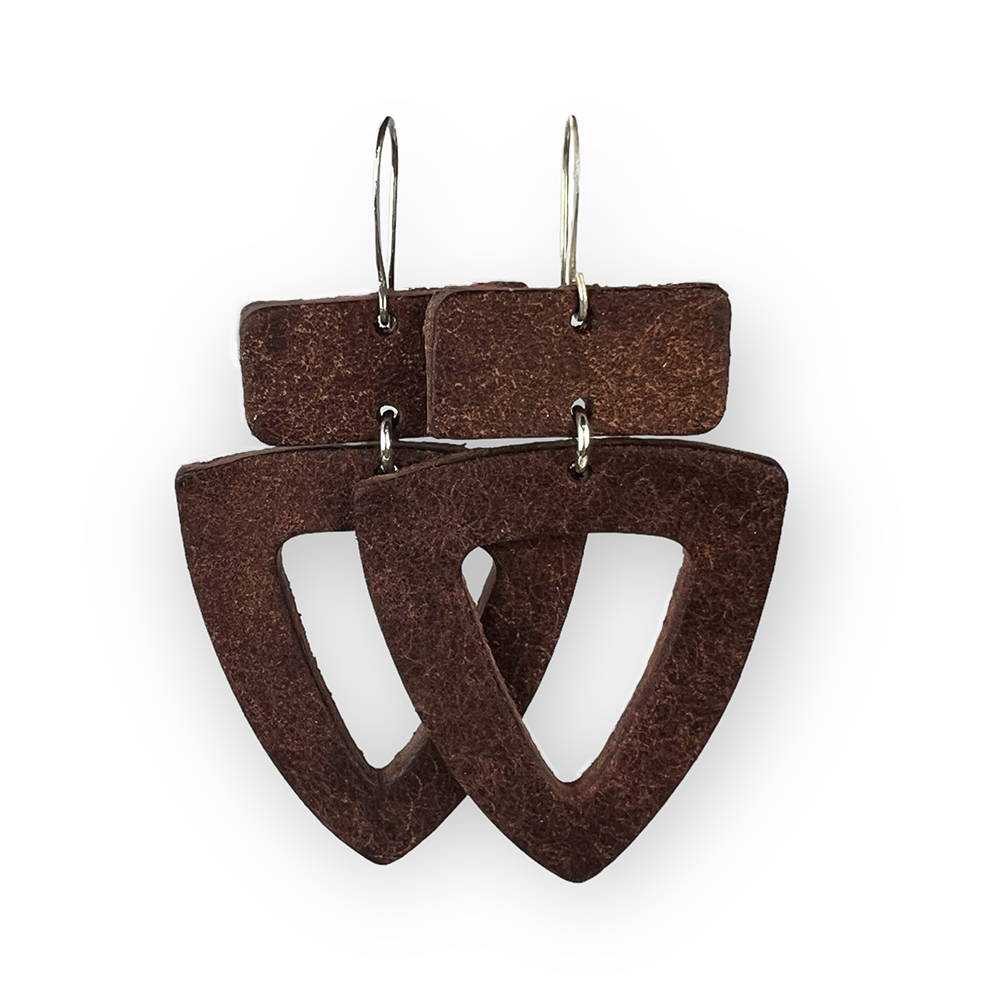 Tobacco Rockstar Leather Earrings - Eleven10Leather and Designs